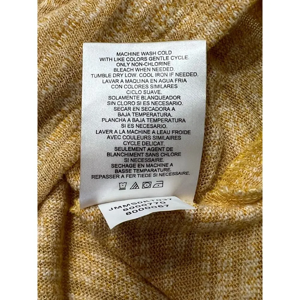 Jones New York Gold Marled Knit Top Draped Neck Size Medium